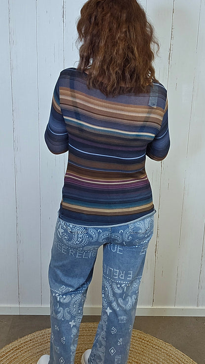 Sofie stripet topp blå