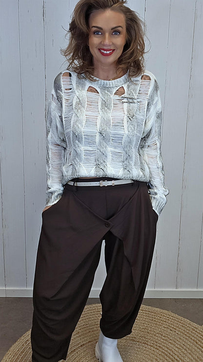 Sofie wrap bukse brun