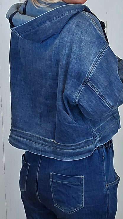 Alysa denim Hettejakke