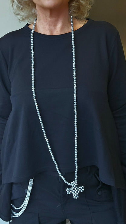 Across necklace silver
