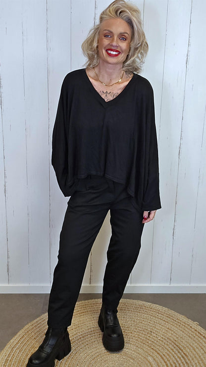 Xenia oversized topp svart