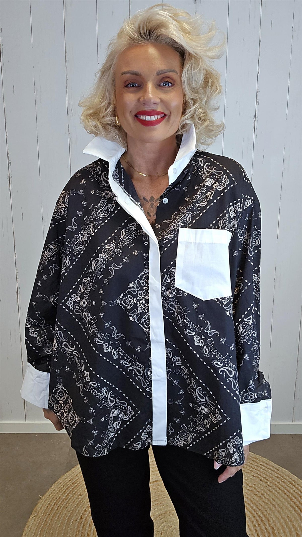 Sofia bandana skjorte svart
