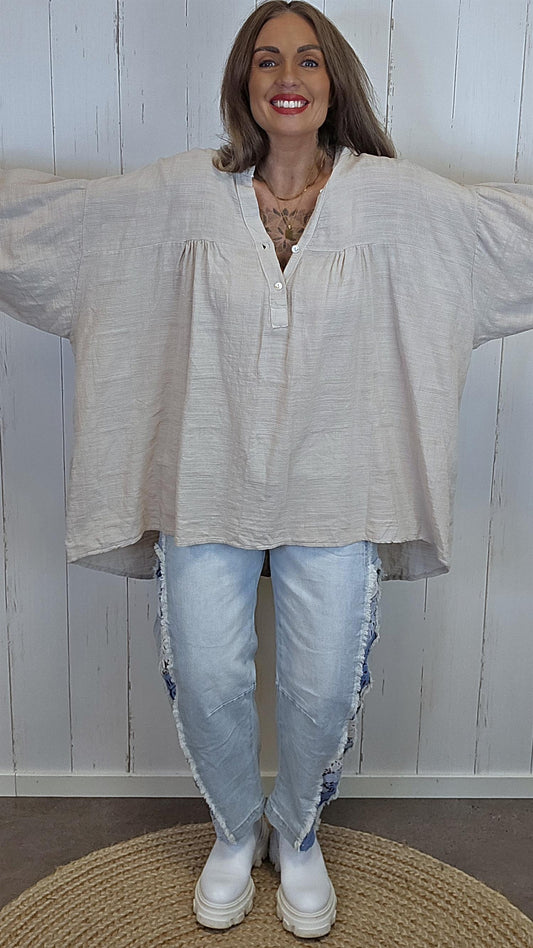 Rikke bluse beige