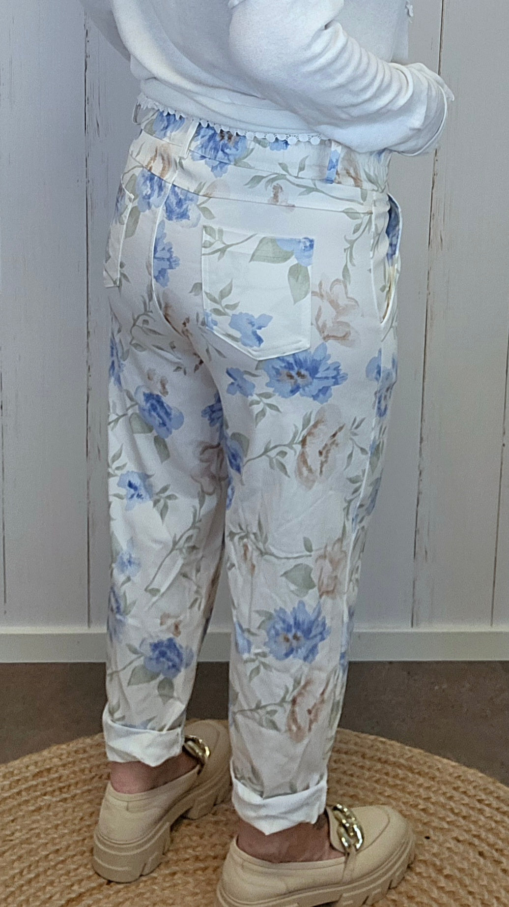 Nora blomsterbukse blå