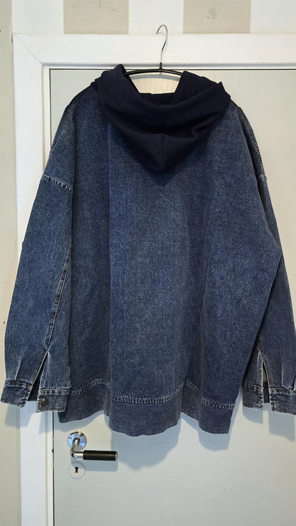 Maja denim genser med hette