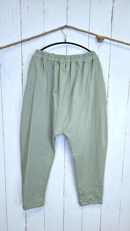 Sara bukse med sløyfedetalj kaki