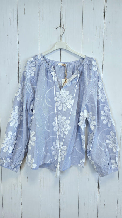 Stella bluse med blomstermønster