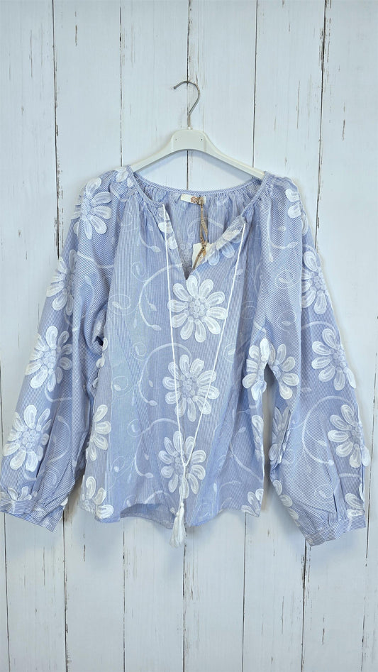 Stella bluse med blomstermønster