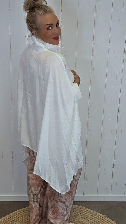 Dalia Poncho skjorte offwhite