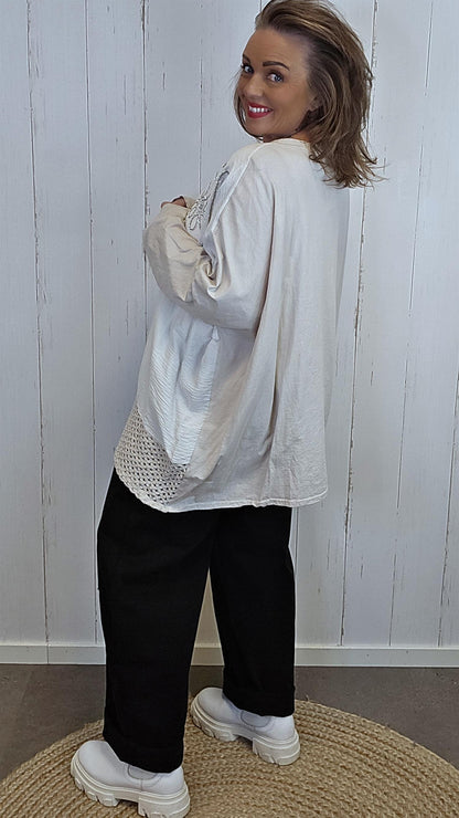 Giselle baggy topp beige