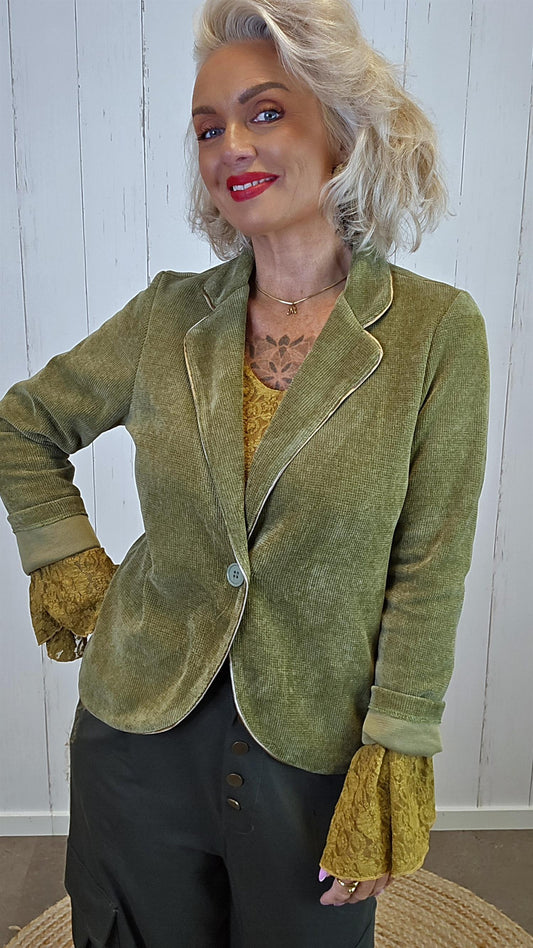 Selma cord blazer grønn