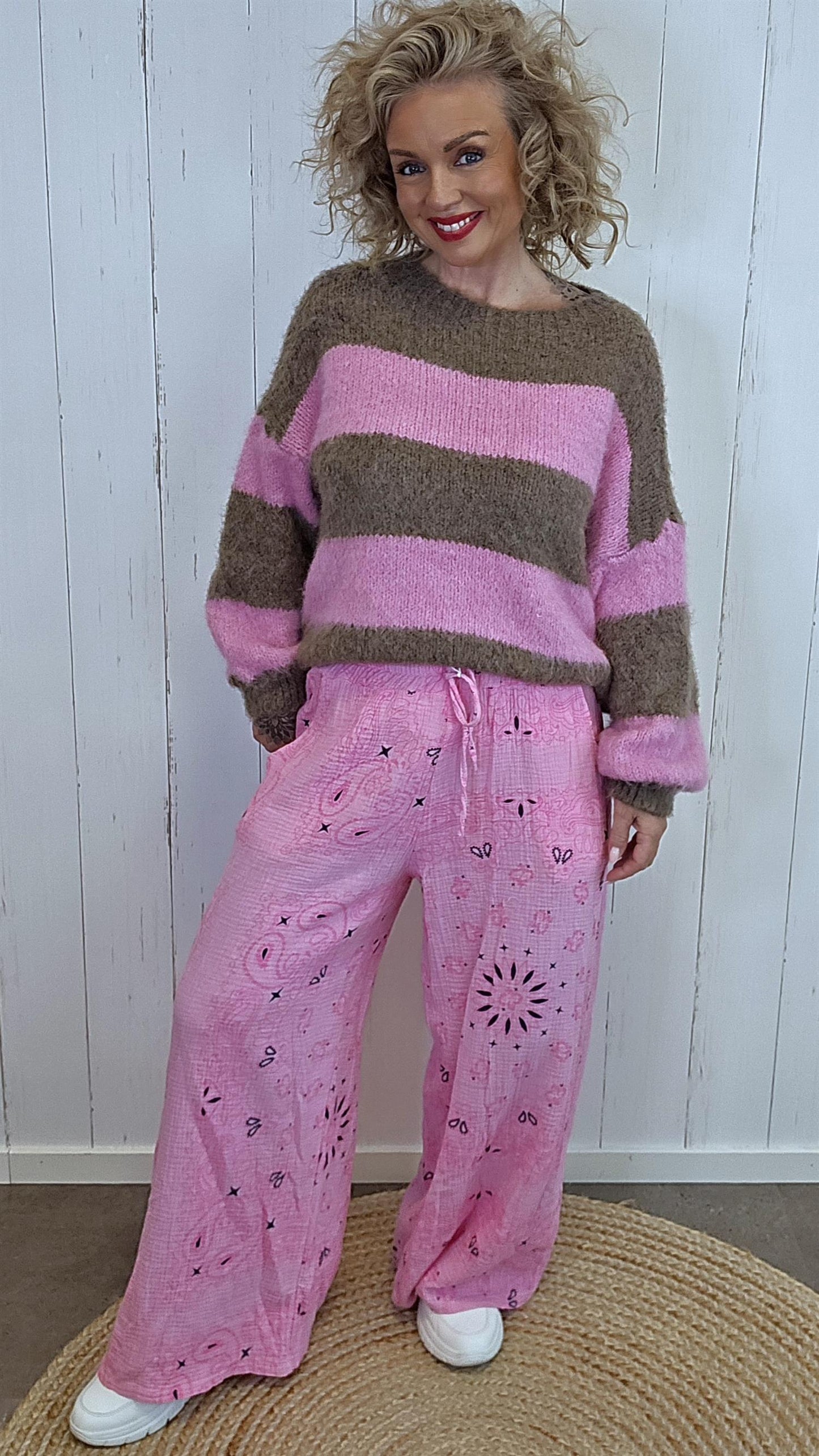 Tyril bukse med mønster rosa