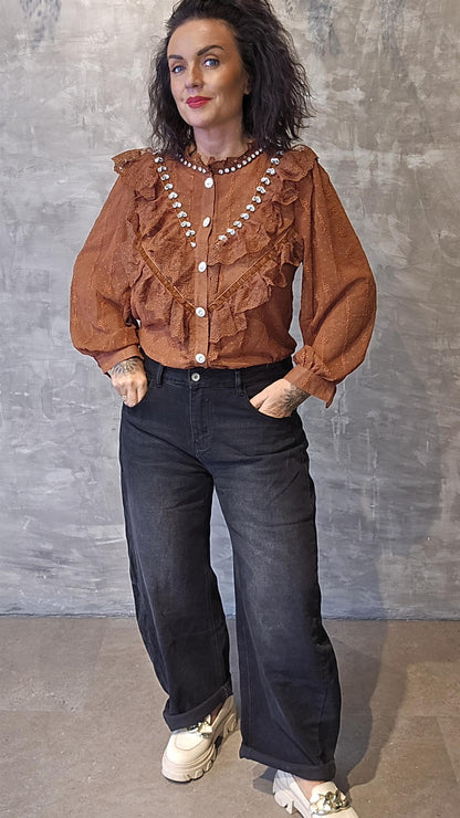 Stella skjorte bluse rust