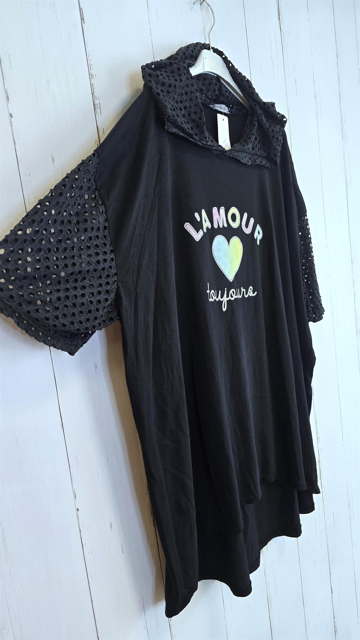 Amour Topp med Hette svart