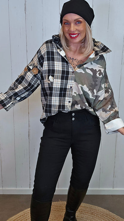 Pia todelt skjorte camo ruter