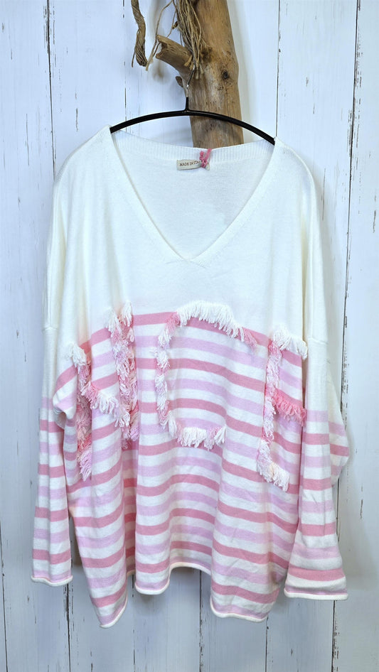 Amalie strikkegenser rosa