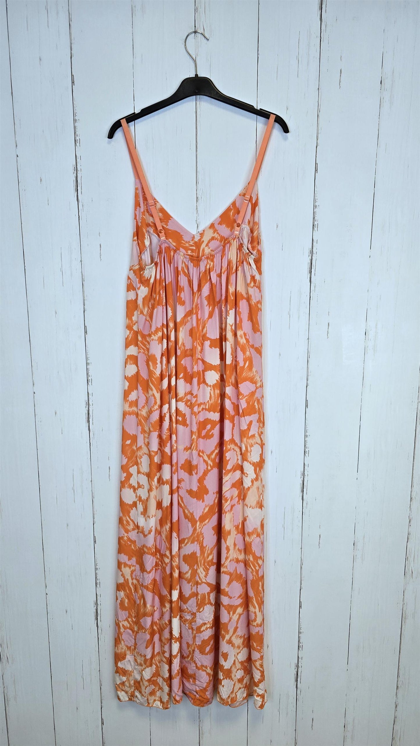 Bella maxikjole med print orange