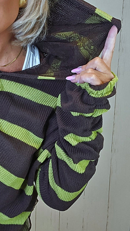 Hettejakke med blonder brun