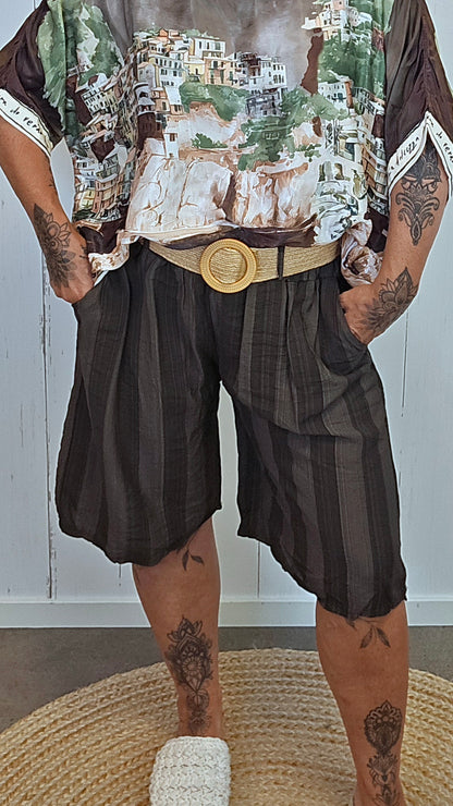 Løse shorts med belte brun