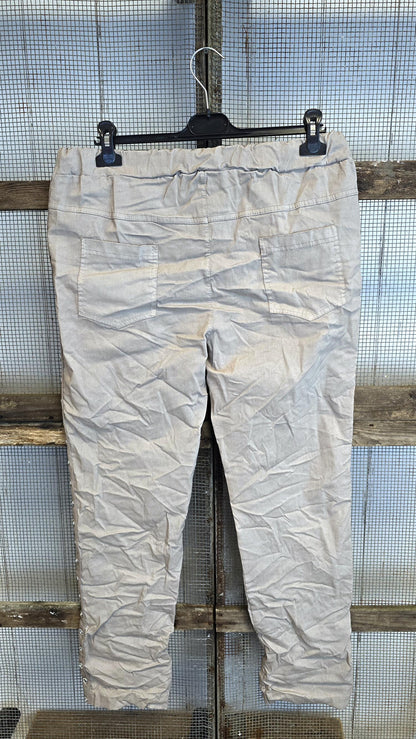 Miriam bukse med maljer taupe