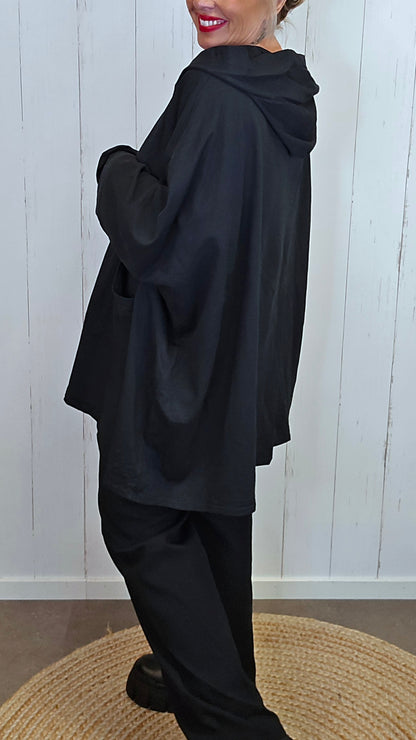 Cleo oversized jakke med stor hette