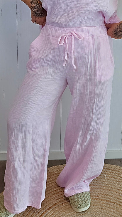 Cotton Gauze sett rosa