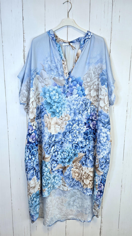 Elina blomstrete kjole blå