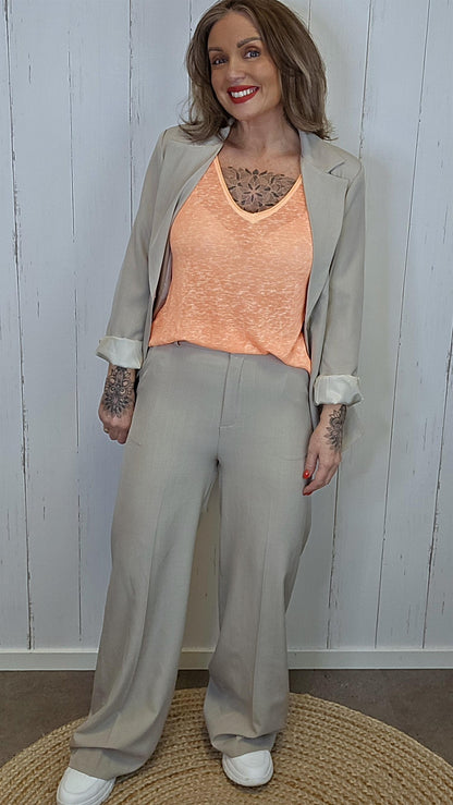 Mira blazer og bukse sett beige