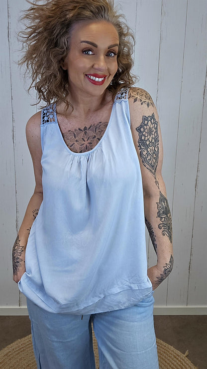 Julia blondetopp blå