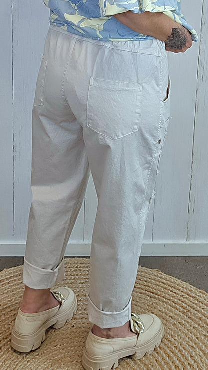 Viktoria bomullsbukse beige