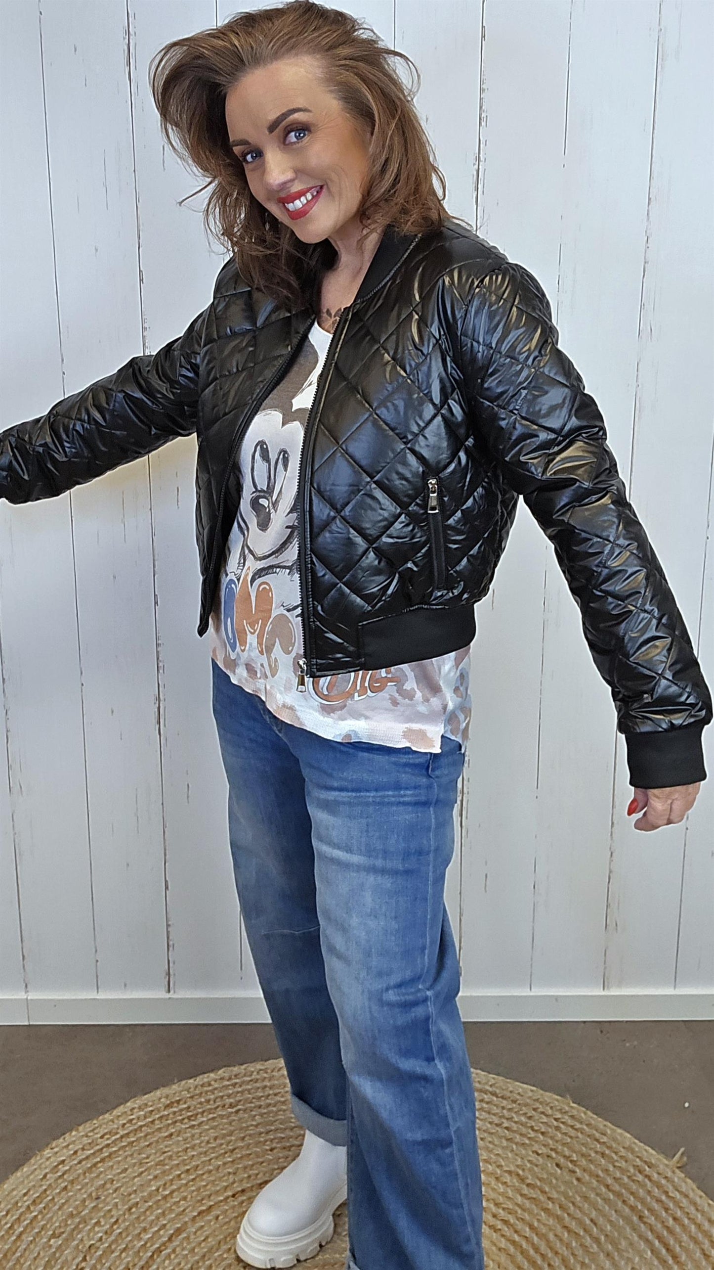 Tara quiltet jakke svart