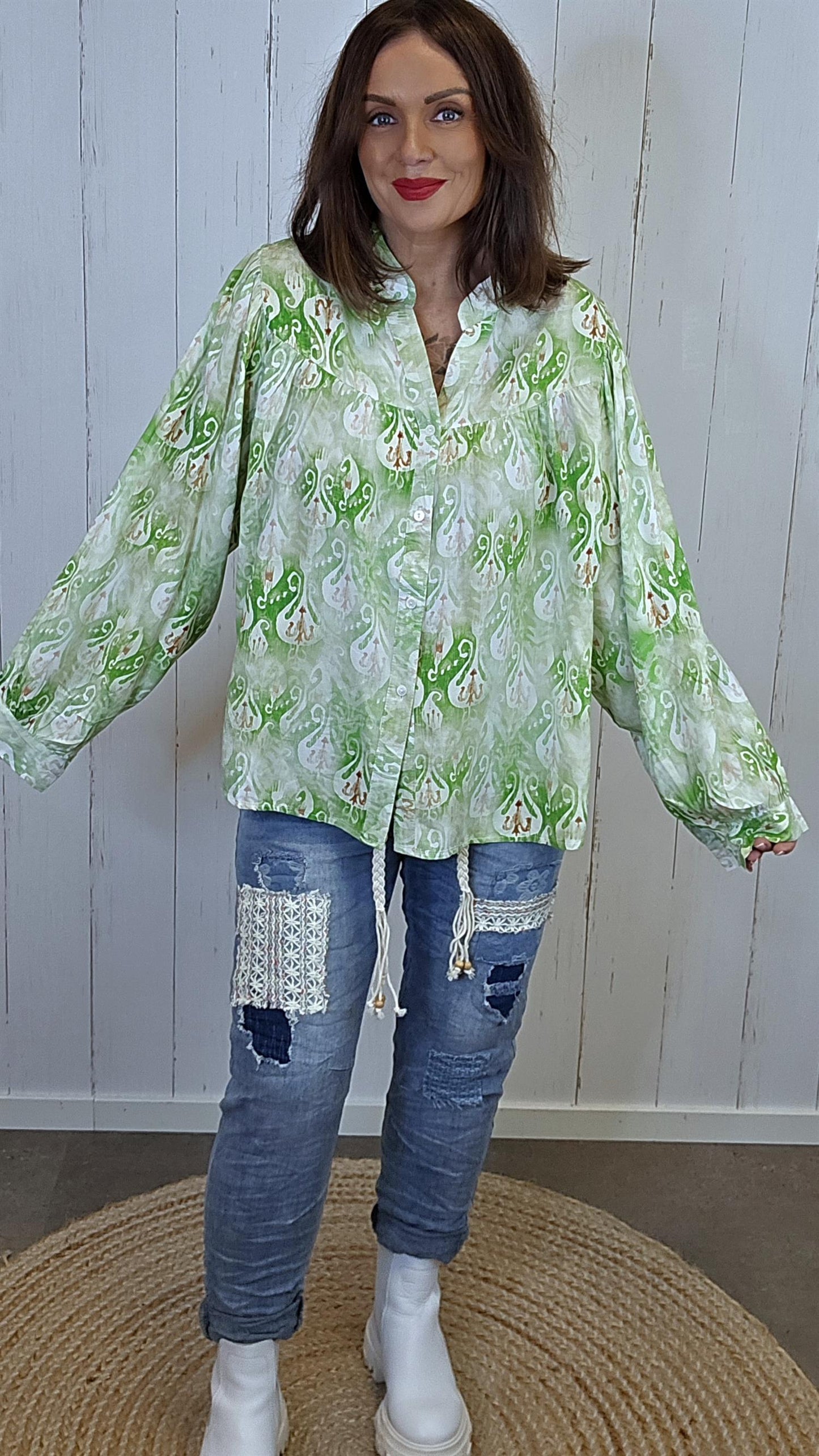 Elina viskosebluse grønn