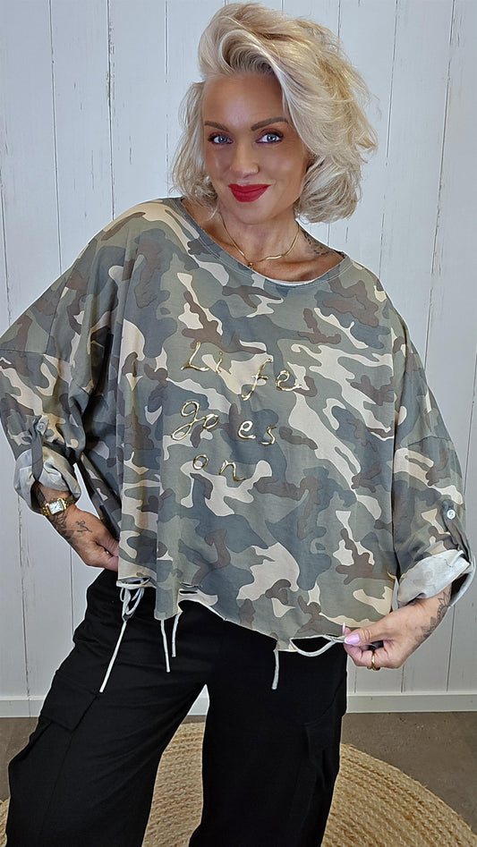 Life camo topp beige