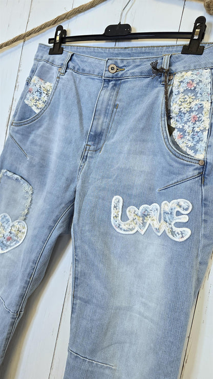 Trine denimbukse lyseblå