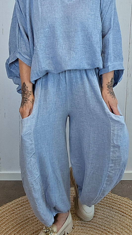 Becky baggy bukse lys blå