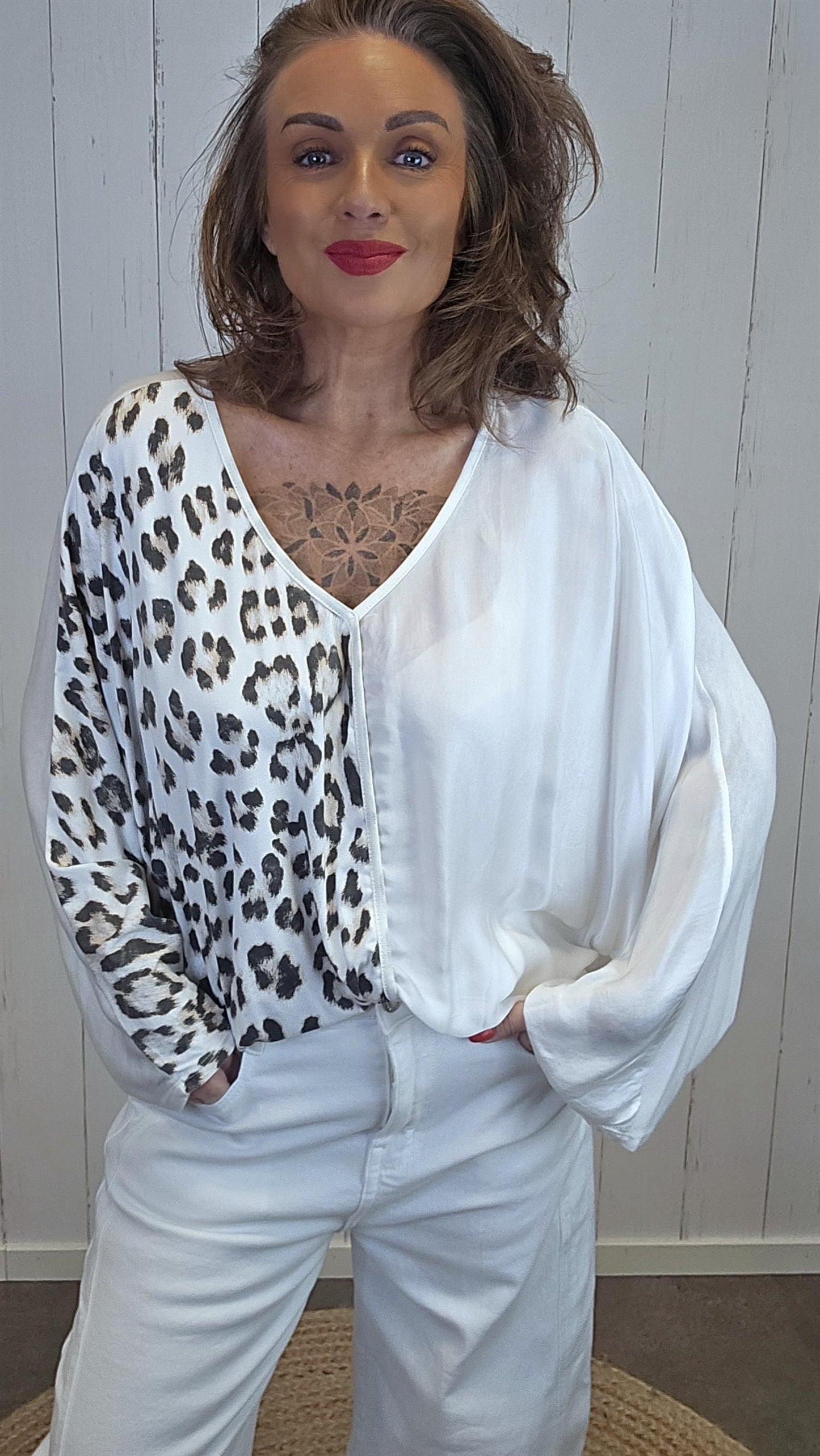 Miriam leo topp offwhite