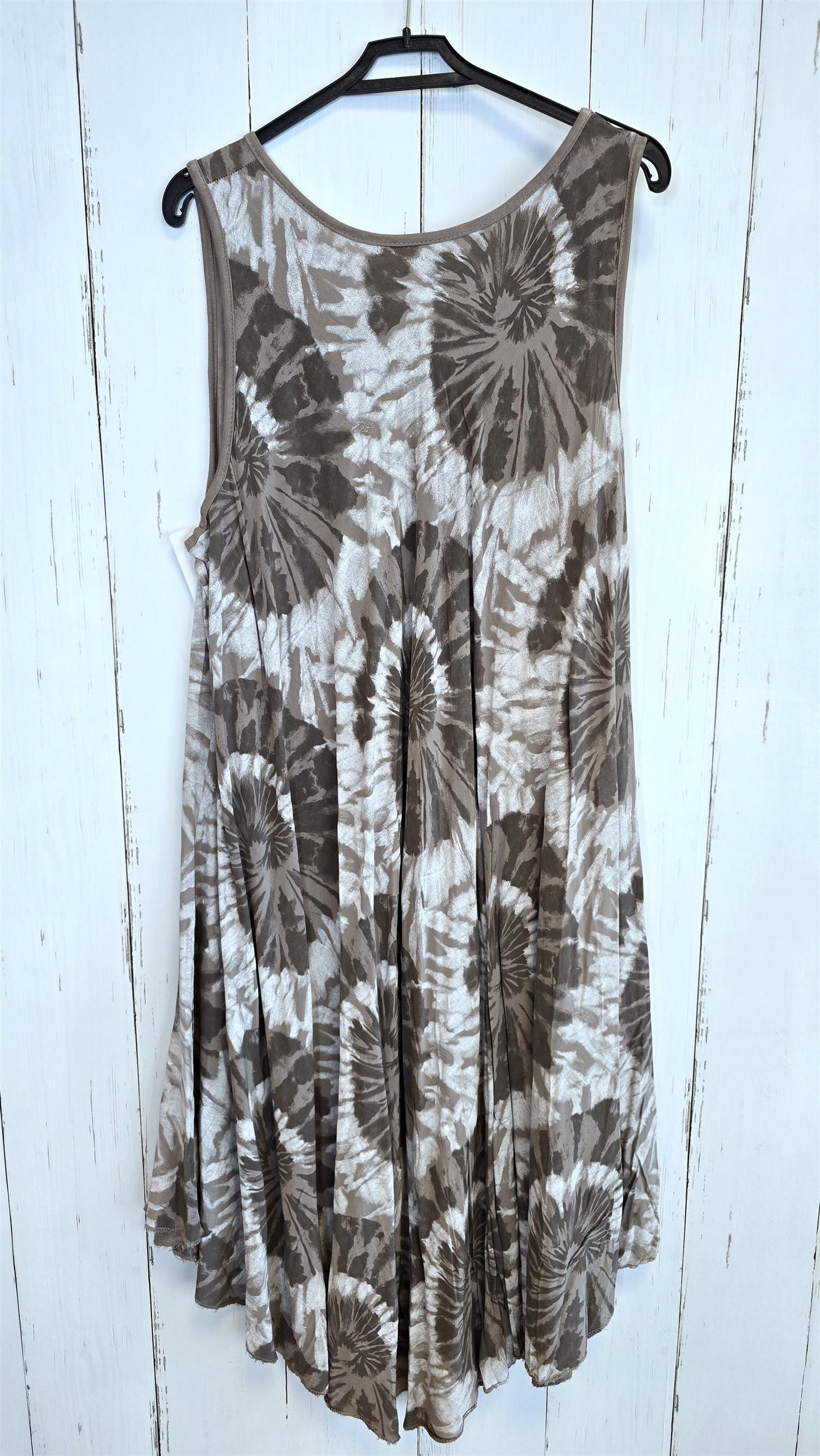 Tie dye viskosekjole taupe
