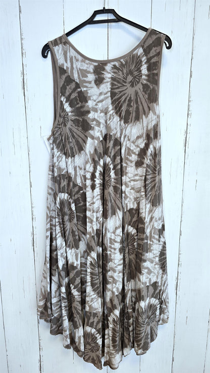 Tie dye viskosekjole taupe