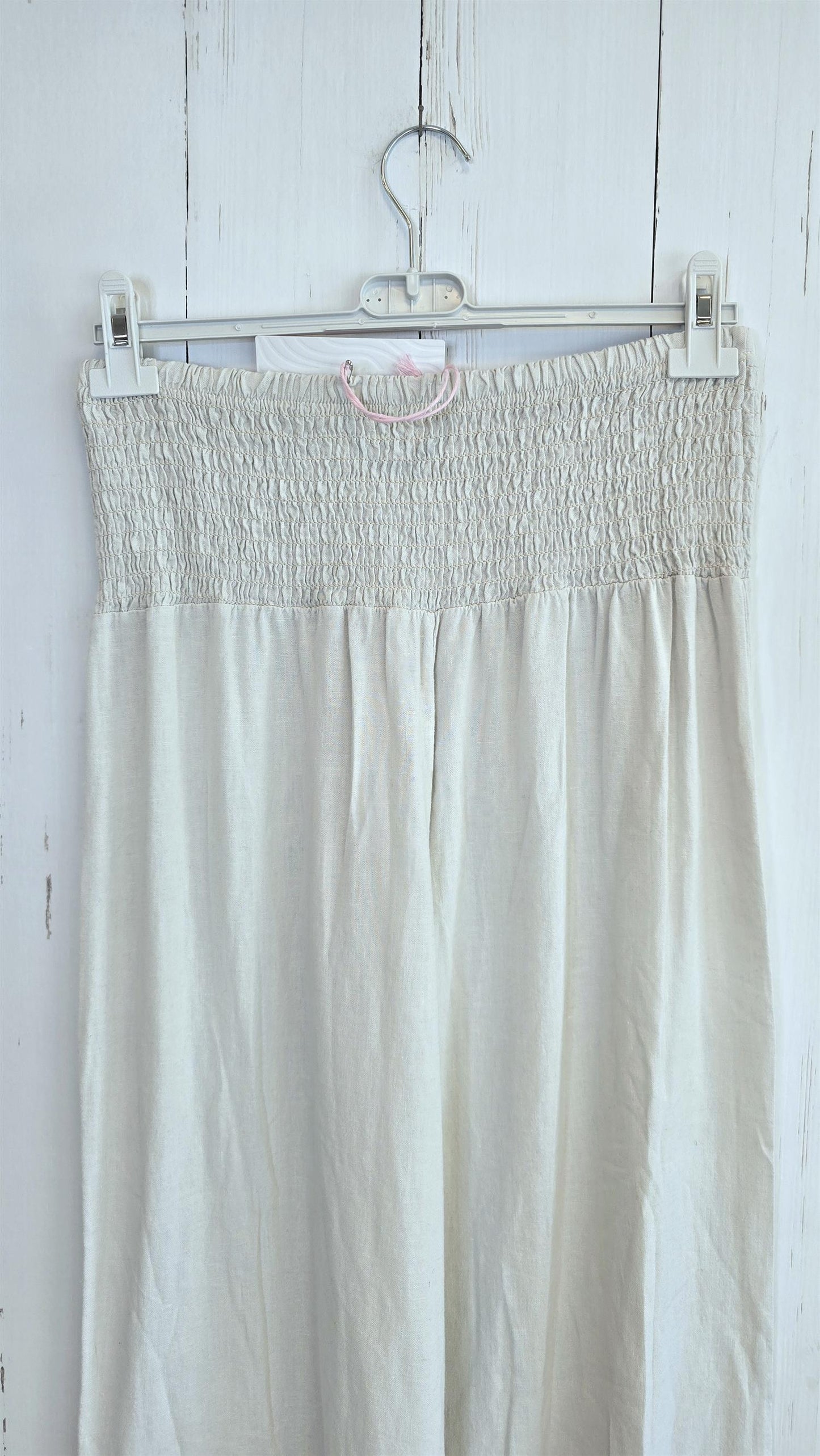 Vide linbukser med smockliv i naturbeige
