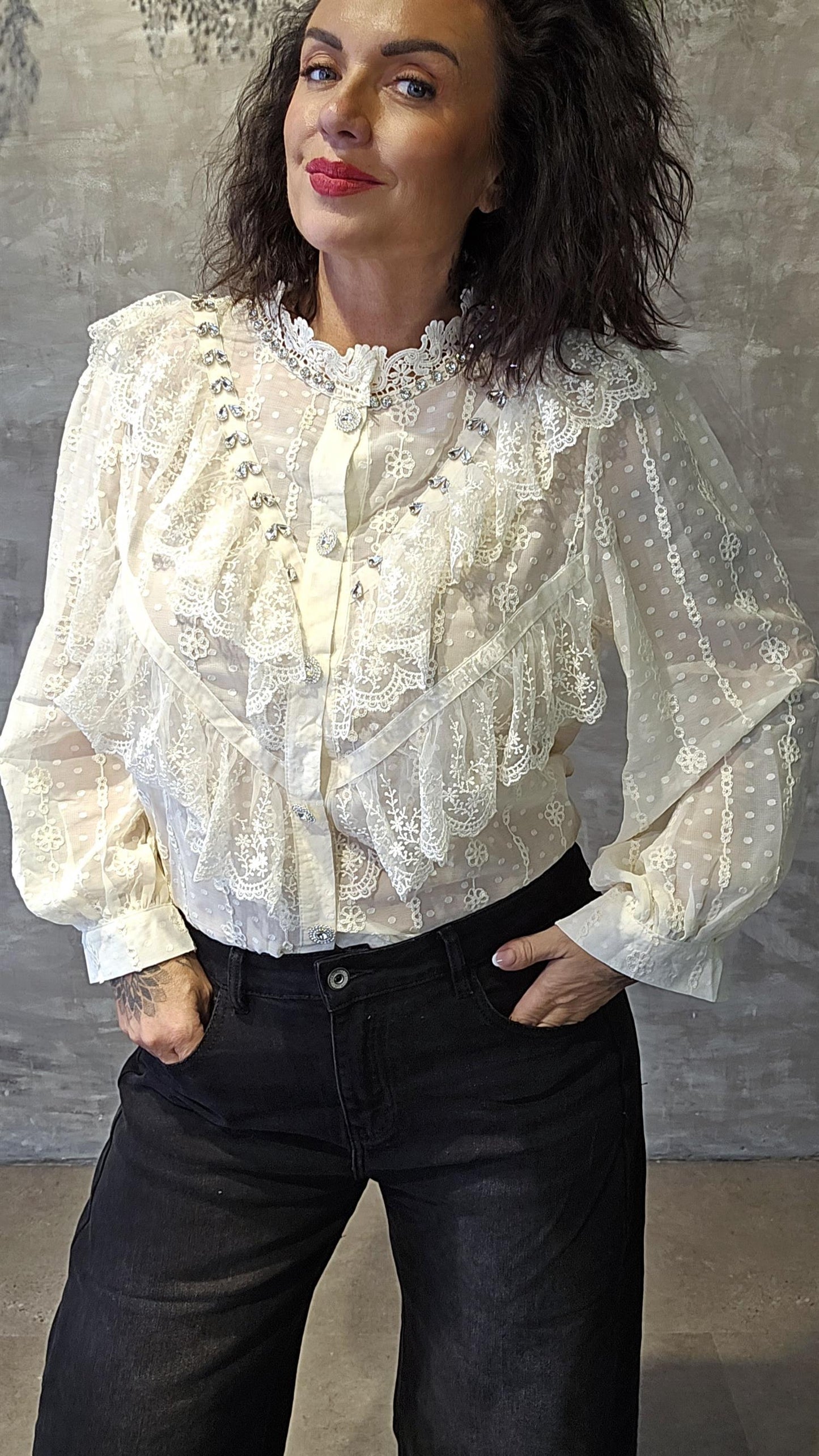 Stella skjorte bluse creme