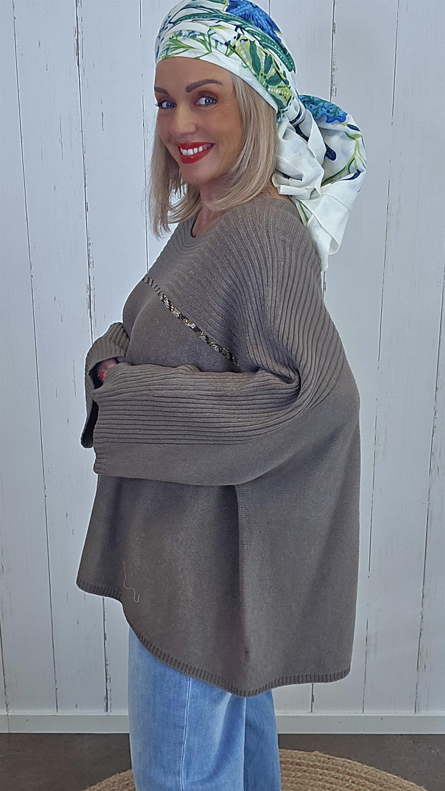Elin Oversized Genser Taupe