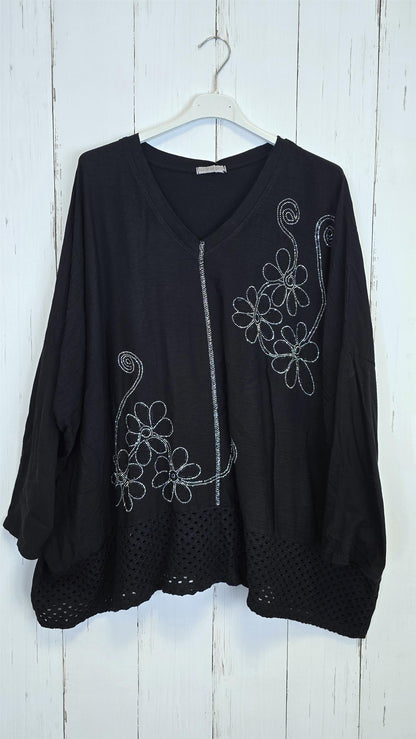 Giselle baggy topp svart