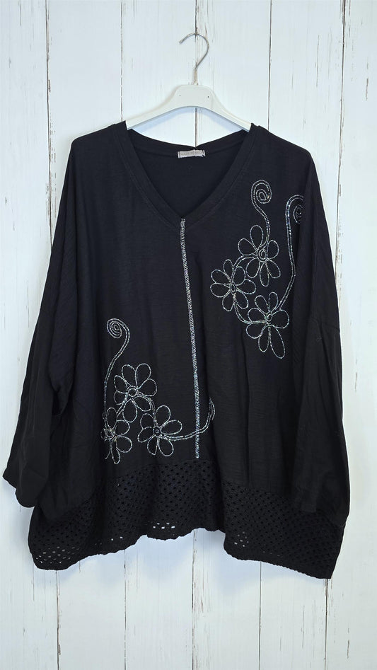 Giselle baggy topp svart