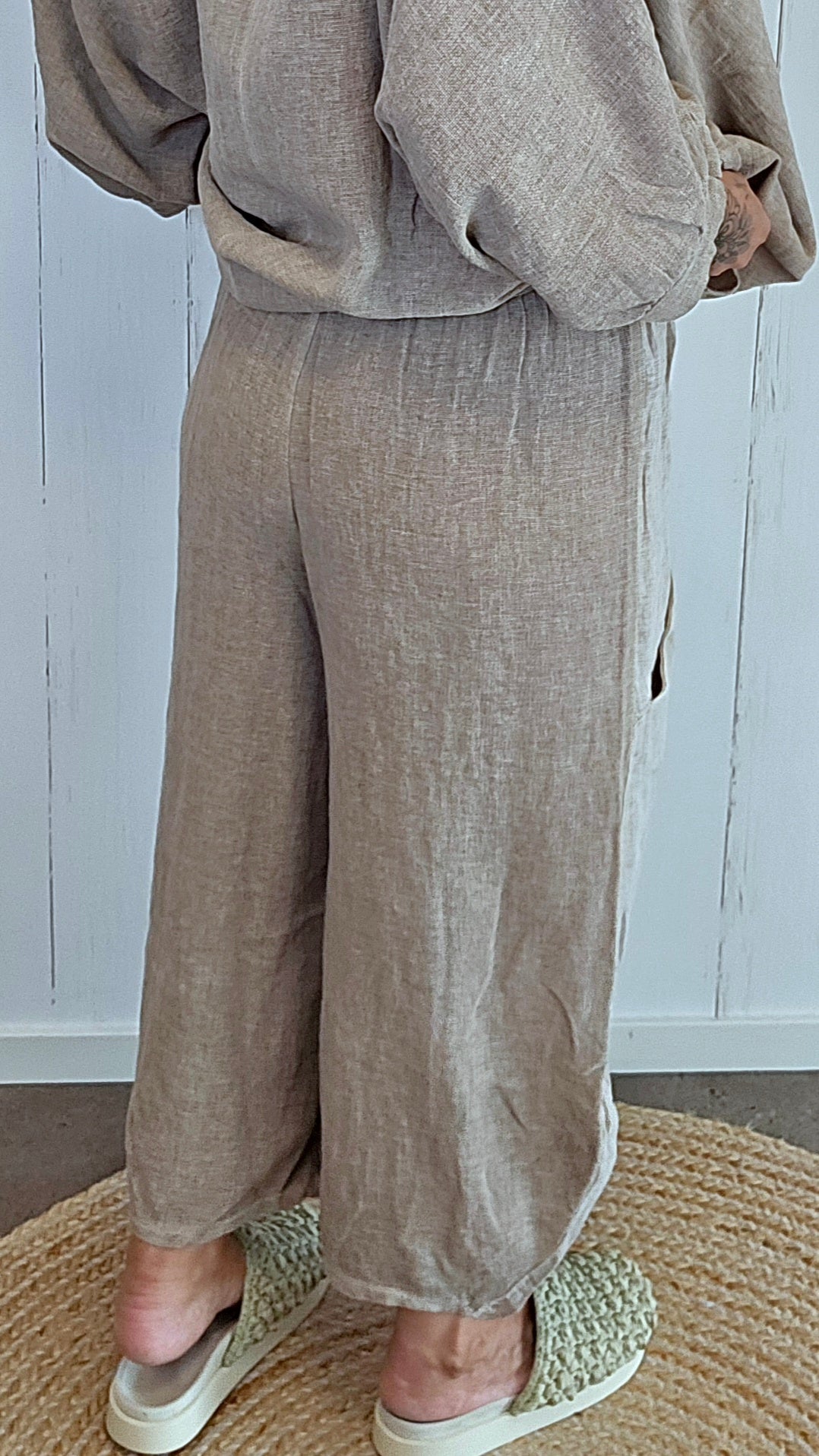 Becky baggy bukse taupe