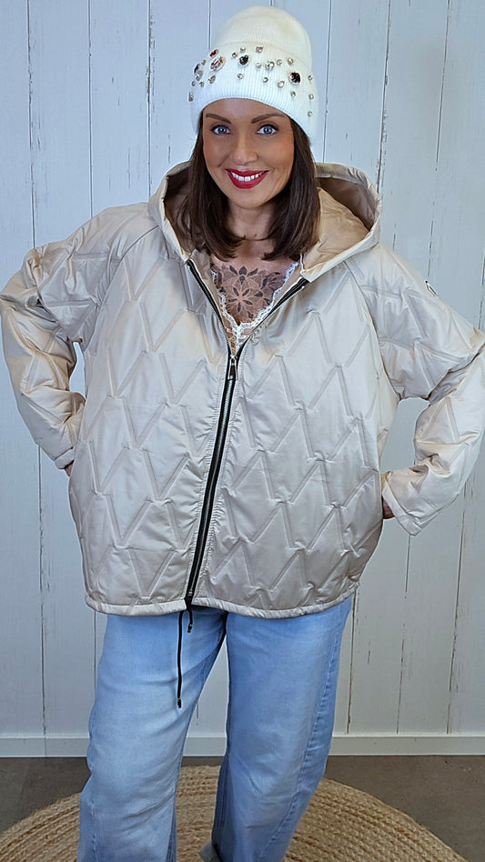 Mina quiltet jakke beige
