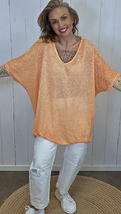 Catty oversized topp Orange