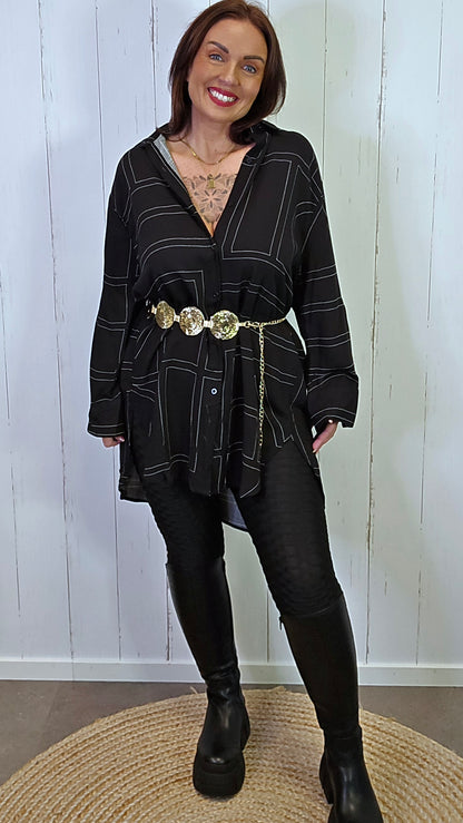 Ella rutet skjorte svart