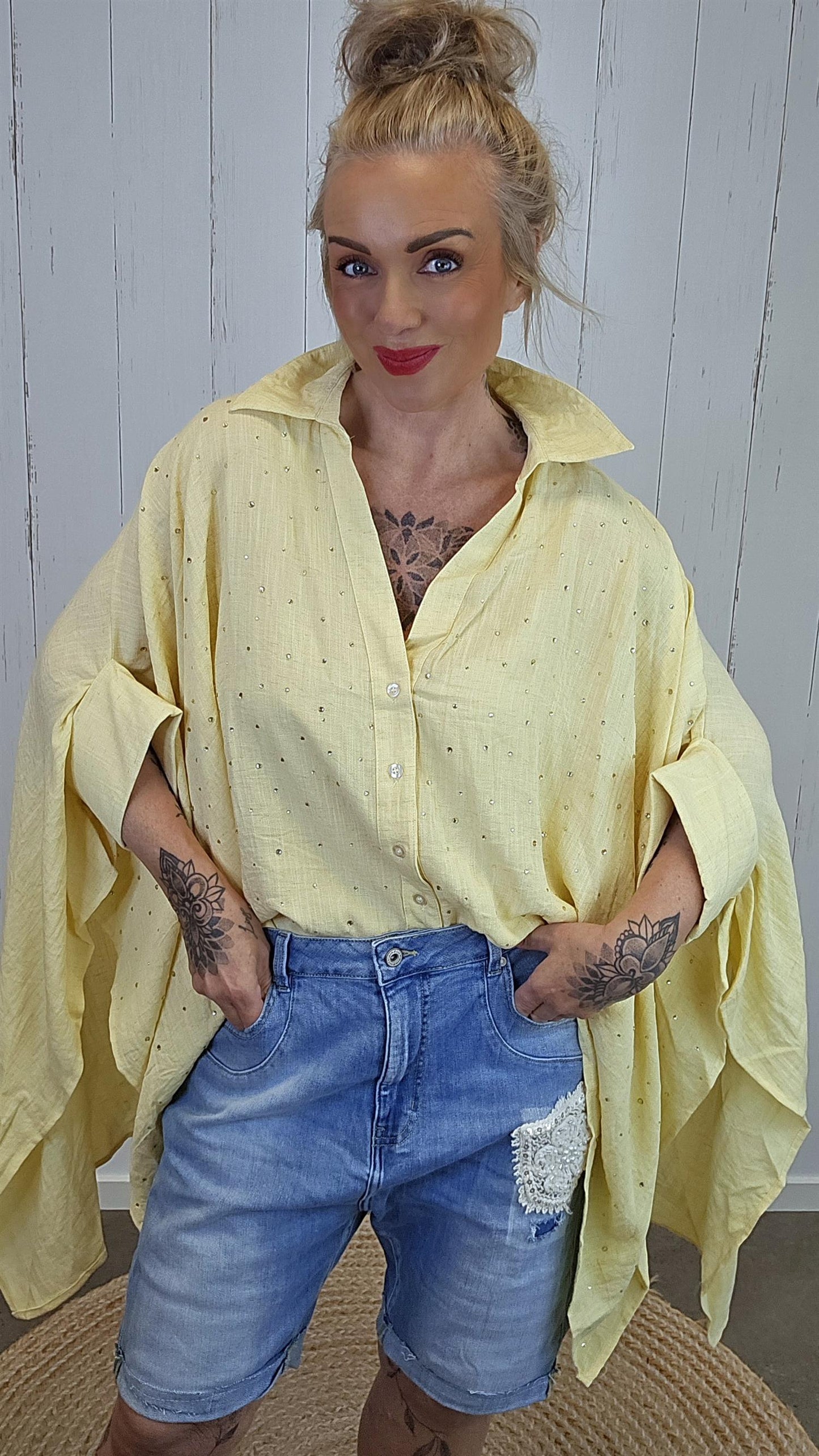 Dalia Poncho skjorte gul
