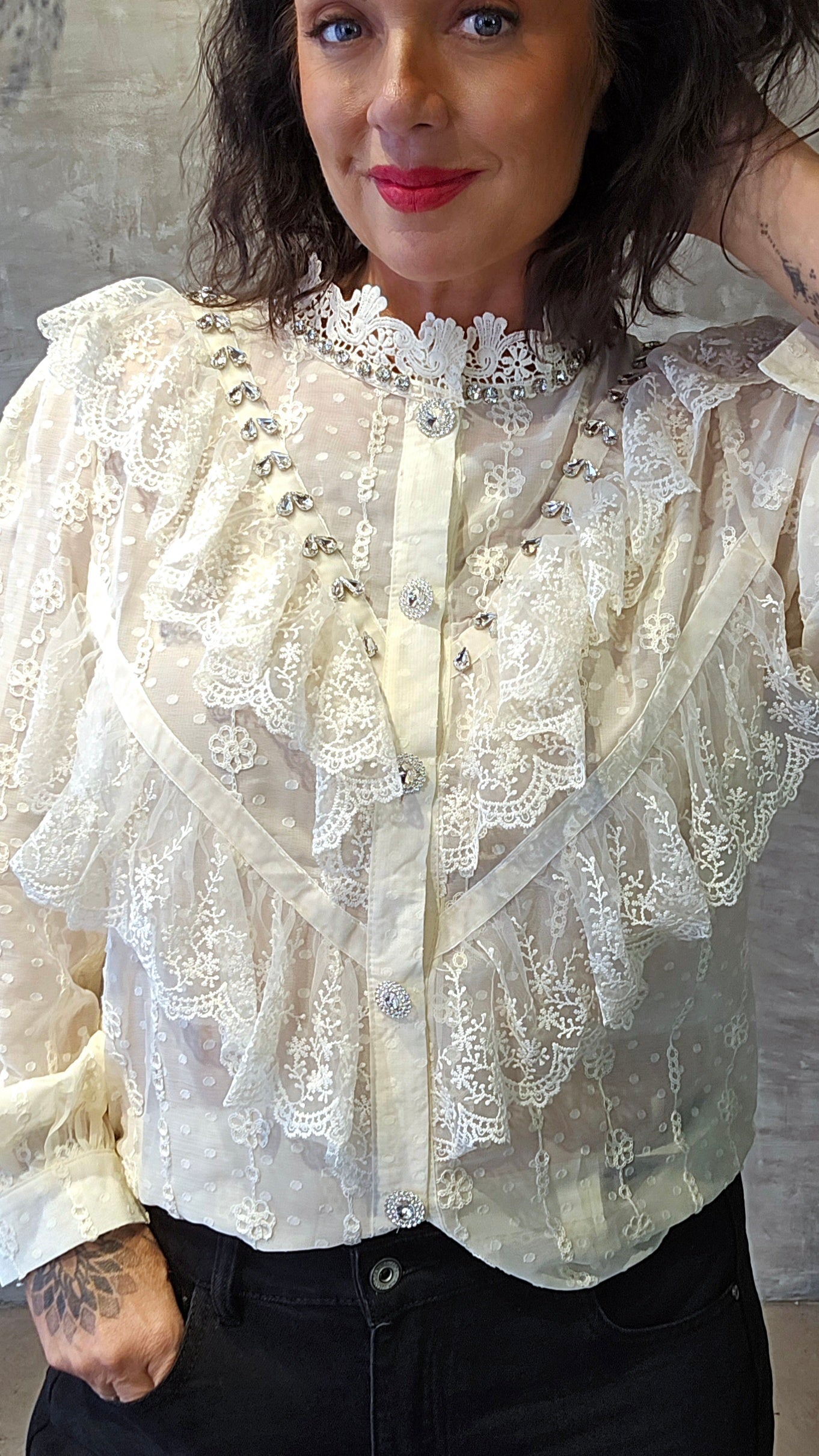 Stella skjorte bluse creme