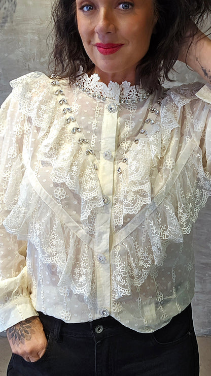 Stella skjorte bluse creme